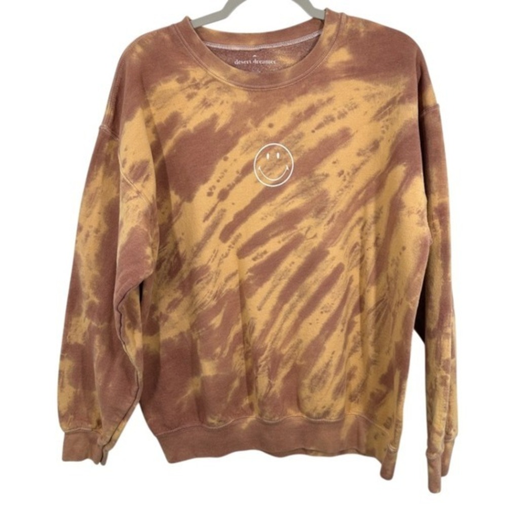 Desert Dreamer‎ Smiley Originals Tie Dye Crewneck Sweatshirt Cozy Casual Lounge